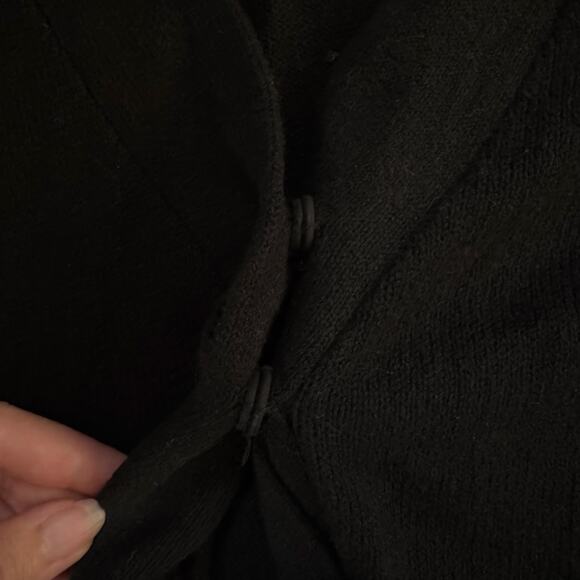 Anthropologie Guinevere Button Front Black Cropped Cardigan - Picture 5 of 6